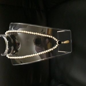Vintage Collection Formal Piece Pearls and Black Stone Rhinestones